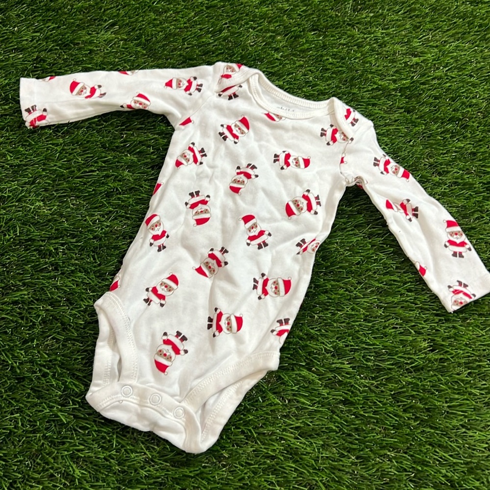 Carters Long Sleeve Bodysuit - Santa Print